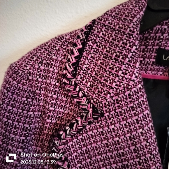 NWT Lane Bryant Pink/Black Tweed Classic, Country Chic, Academic Coat Size 18 - Picture 4 of 7